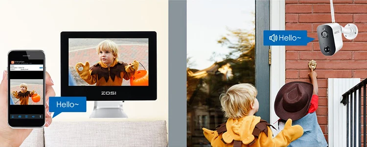 ZOSI 1080p Беспроводная система наблюдения на батарейках NVR комплект наружных ip-камер безопасности, " все-в-одном сенсорный ЖК-монитор