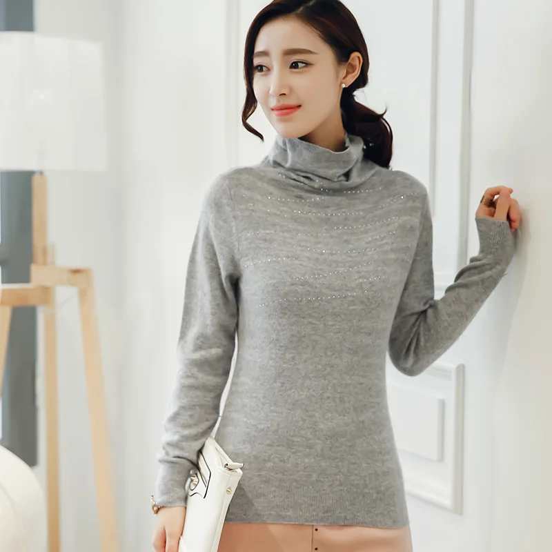 adohon 2018 womens winter Cashmere sweaters and auntmun women knitted Pullovers Turtleneck High Quality Warm Female Solid