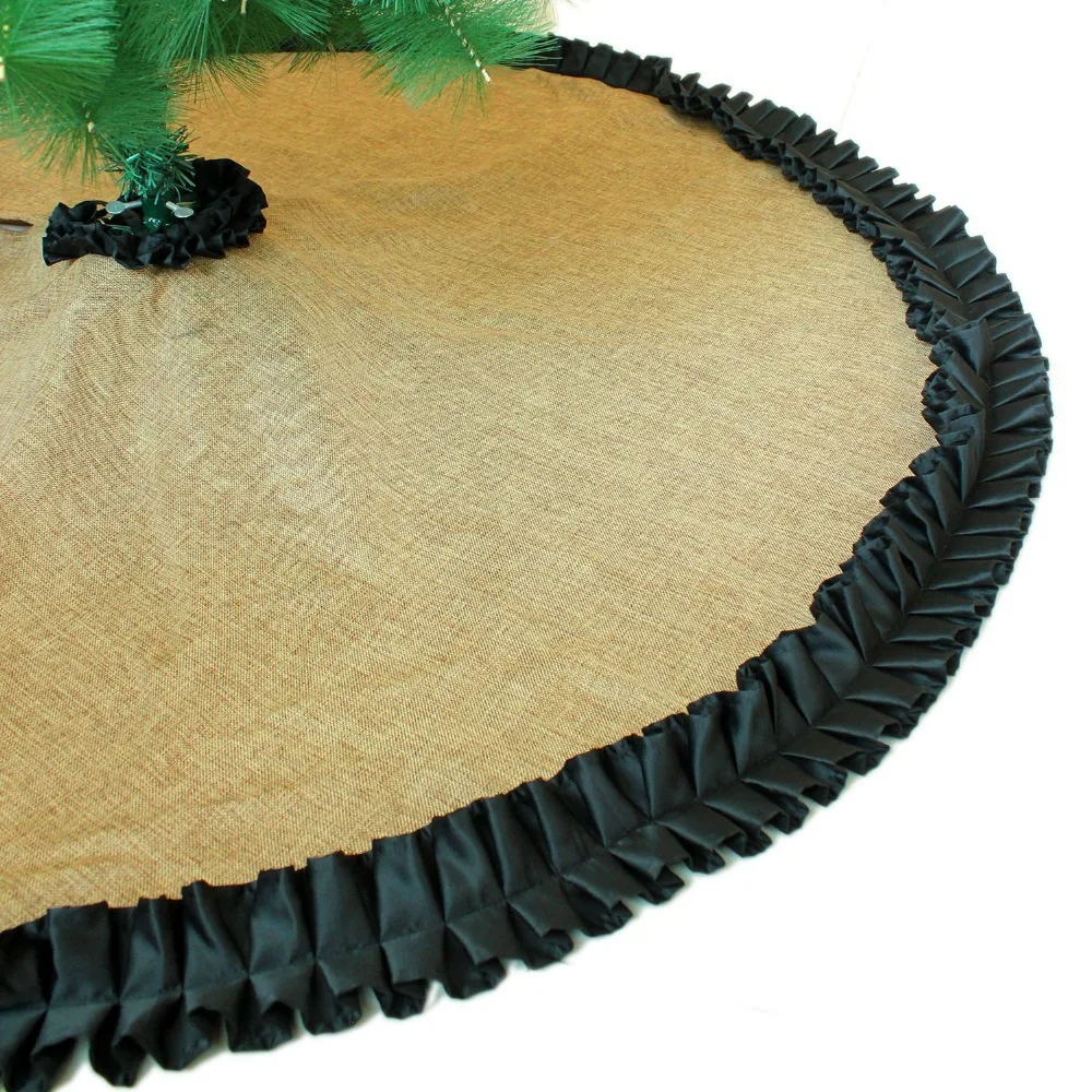 Cottage Ruffler Border Burlap Look Like Christmas Tree Skirt Extra