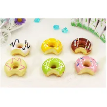 6 шт искусственная укус один пончики с задней магнит, игрушечные кухонные принадлежности, на день рождения и Рождество Декорации на свадьбу, вечеринку, подарки раннего образования