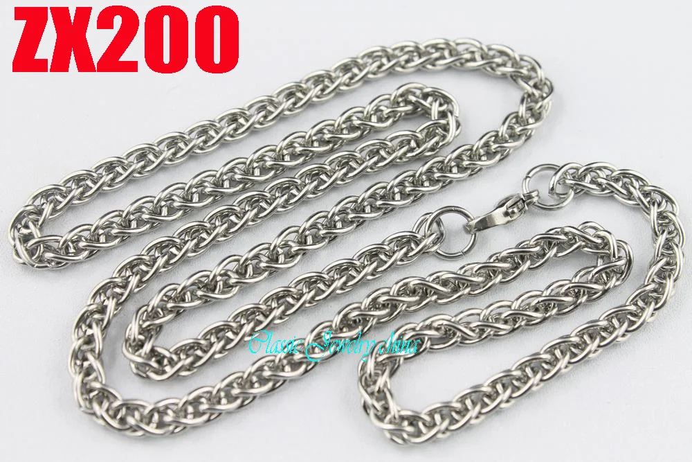 

stainless steel necklace 4.3mm hyperbolic chain foxtail chains male woman's fashion jewelry 20pcs ZX200