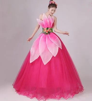 

chinese modern dance costumes wedding dance dress for women red dancer clothing flower dance clothing