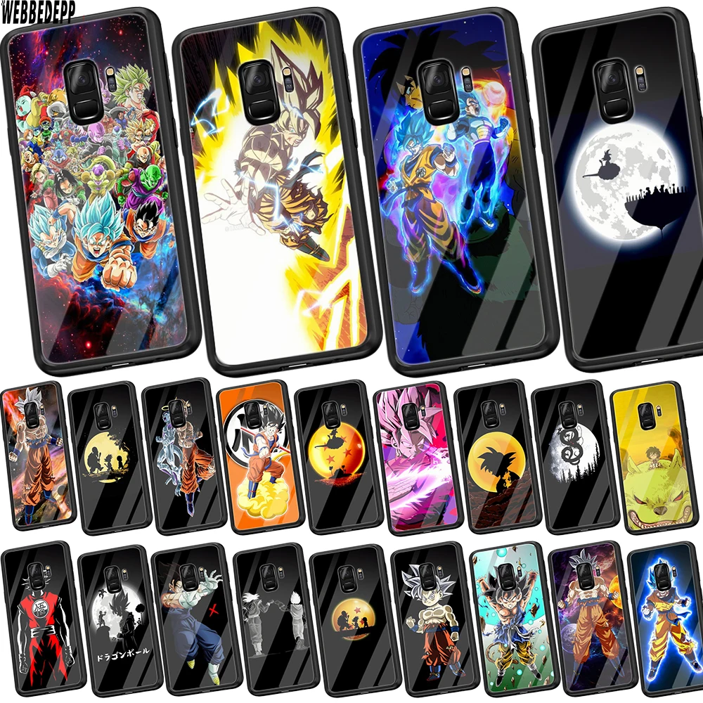 

WEBBEDEPP Dragon Ball Z Tempered Glass Soft Case for Samsung Galaxy S8 S9 S10 Plus Note 8 9 A30 A50 A70 Cover