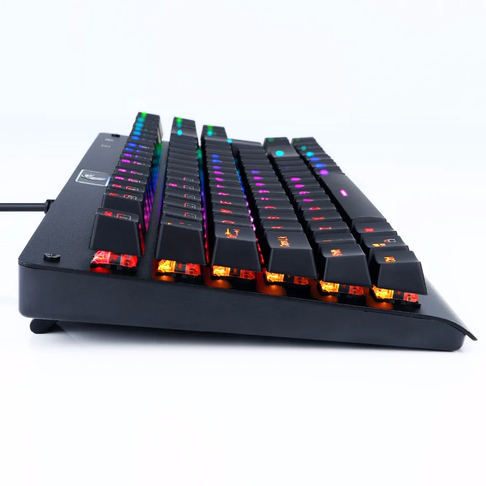 Немецкая раскладка Механическая игровая клавиатура TKL RGB Led подсветка анти-ореолы геймерская клавиатура 88 клавиш щелкающие синие переключатели Z77