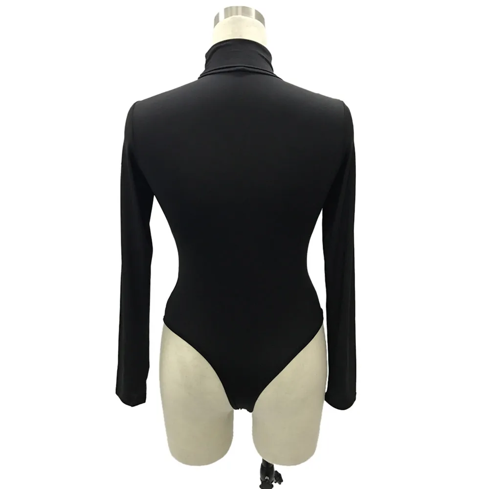 Turtle Neck Bodycon Bodysuit for Women 63 19269-4