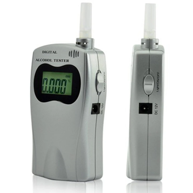 

Digital Breath Alcohol Tester Breathalyzer With LCD Screen Professional Alcohol Detector Powered By USB Charger 5 Mouthpieces