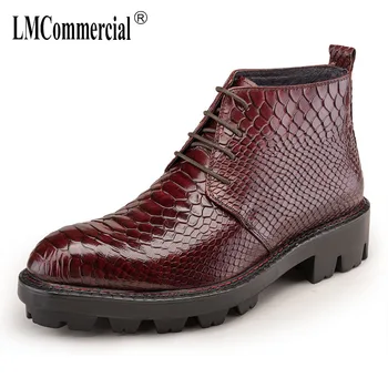 

all-match cowhide autumn winter British Genuine Leather high top shoes Business Dress boots military boots steel toe shoes male