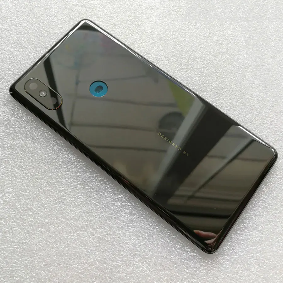 cera mi c для Xiaomi mi Mix 2S mi x2S чехол для батареи сменный Корпус чехол cera mi c Задняя крышка батареи+ клей - Цвет: Black canera lens