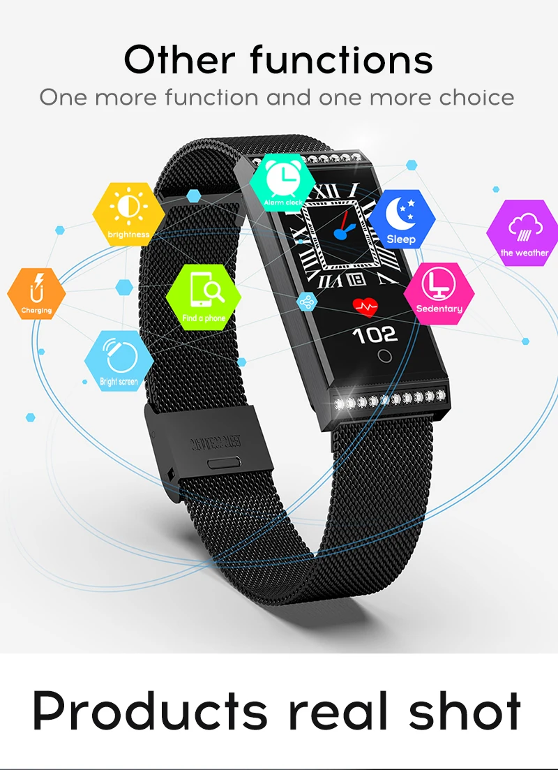 MAFAM Luxury Women Smart Bracelet IP68 Waterproof Fitness Tracker Heart Rate Blood Pressure Monitor Sport Smart Watch Band Clock (17)