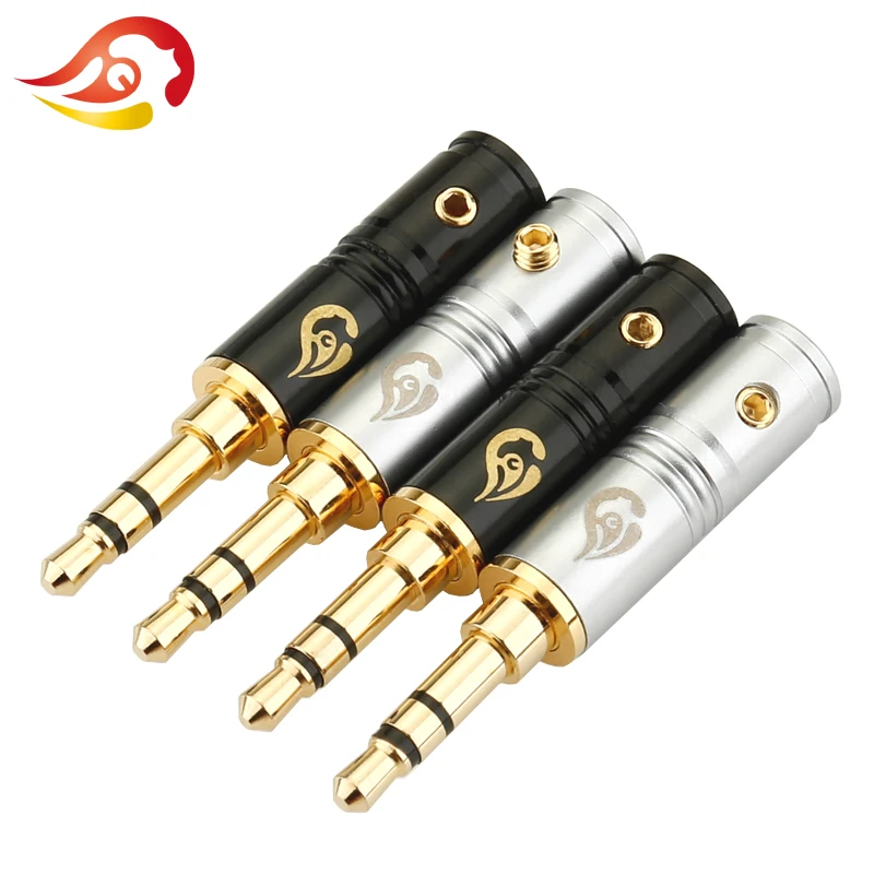 

QYFANG 100pcs 3.5mm Plug Audio Jack 3 Pole Stereo HiFi Earphone Splice Adapter DIY Headphone Gold Plated Solder Wire Connector
