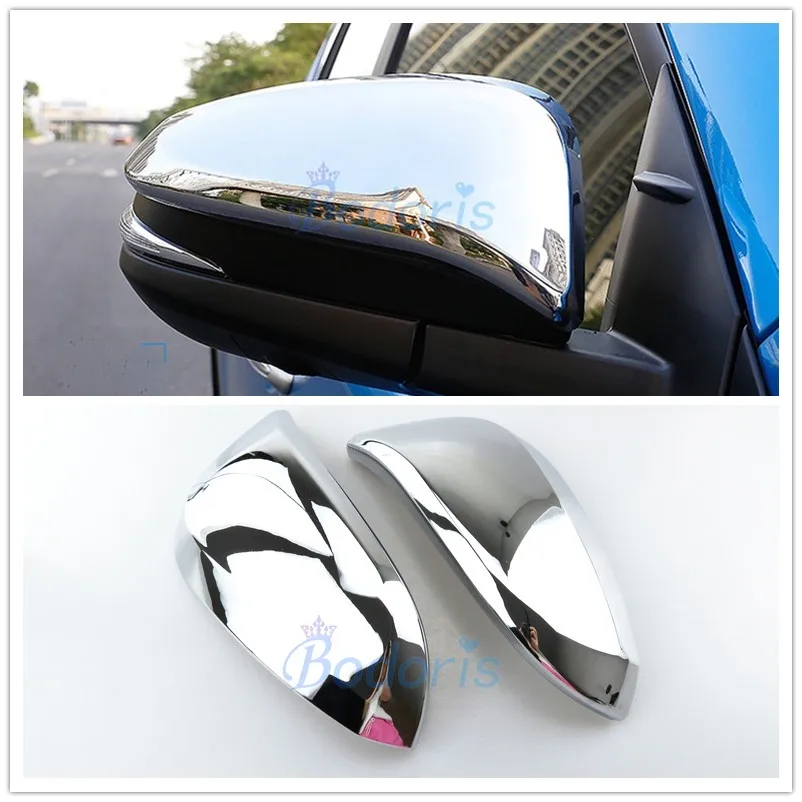 Chrome Side Door Mirror Cover Trim 2pcs For Toyota Hilux Hilux Revo 2016-2018