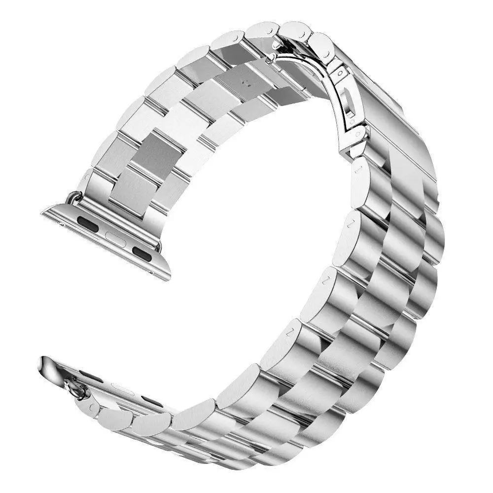 Ремешок из нержавеющей стали для Apple Watch Band 42 мм 38 44 40 металлический звеньевой