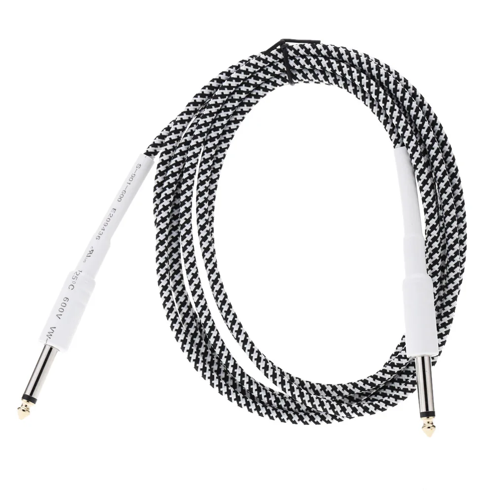 Высококачественный гитарный кабель 6,6 фута/2 м 6,35 мм моно штекер 6,35 мм моно Мужской кабель провод шнур для инструмент бас-гитара