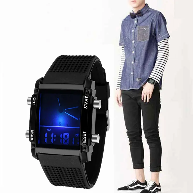 Modsh светодио дный цифровой светодиодный изысканный хронограф кварцевые спортивные наручные часы для женщин мужчин унисекс LXH