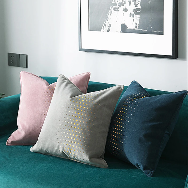 High End Creative Cushion Cover Hollow Plaid Decorative Pillows Luxury