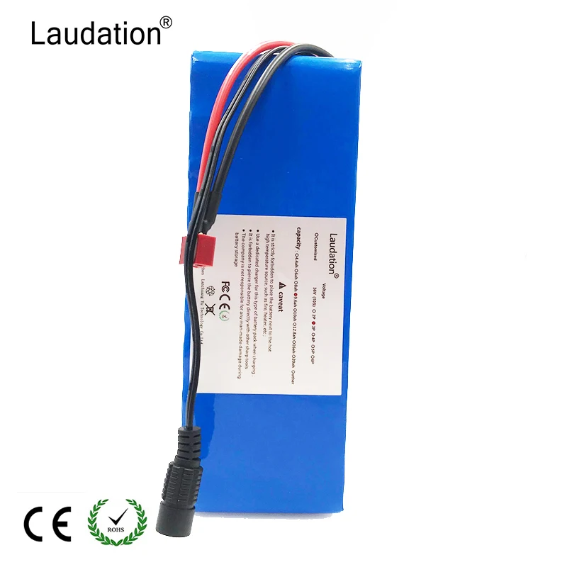 Laudation 36V 10Ah литий-ионная батарея для 36V электрического велосипеда 350W 500W двигателя или мотоцикла скутер с 15A BMS высокой мощности 10S3P