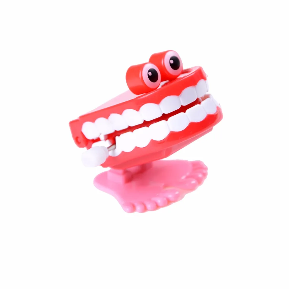 1Pc Spring Dental Tooth Wind up Toy Dentist Walking Babbling Teeth