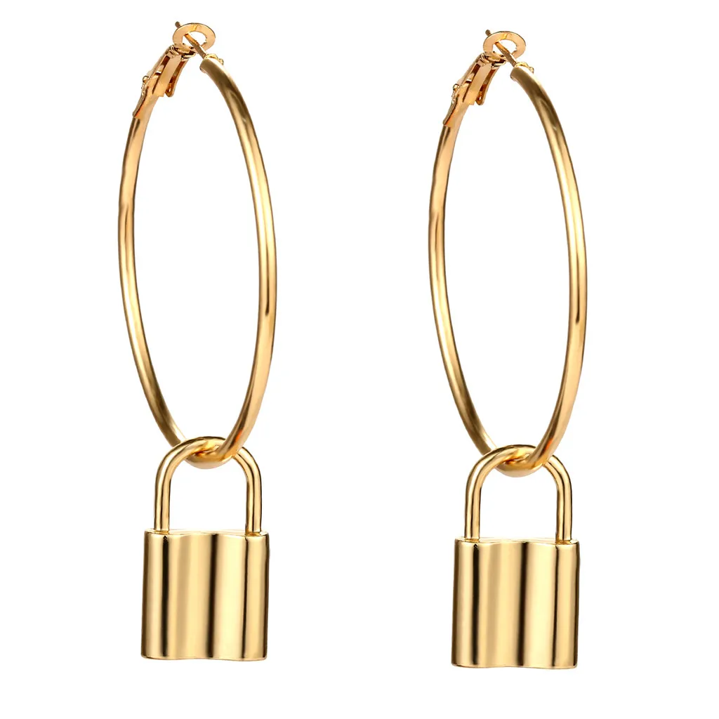 

Earrings Female 2019 Women Hollow Geometry Personality Street Beat Metal Earrings High Quality Gift For Friend z0326