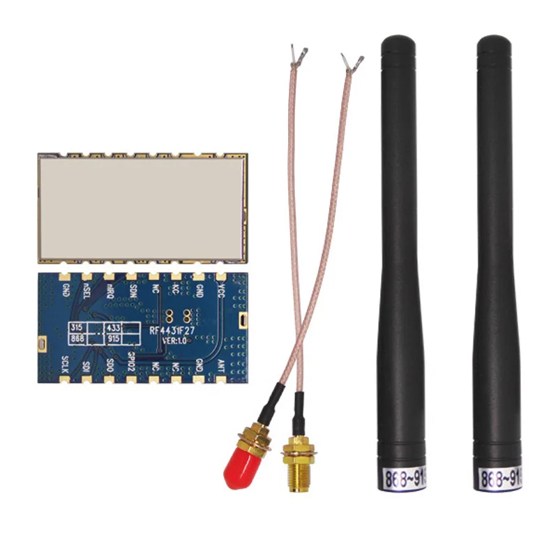 4pcs Arduino Uno RF4432F27+Straight Antenna 500mW 27dBm 2.5km 433/470/868/915mhz RF Front end Transmitter and Receiver Module |