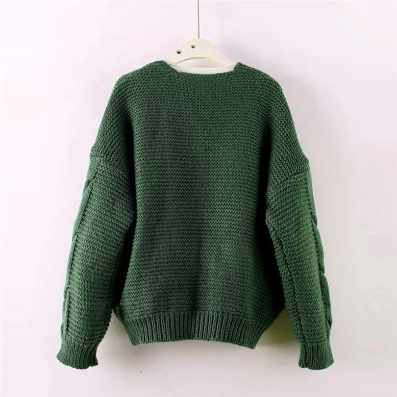 New Women Autumn Winter Fashion Loose Casual Daily Elegant Long Sleeve  Outwear Umbilical Twist Knitted Solid Blouse Tops #4M25 (9)
