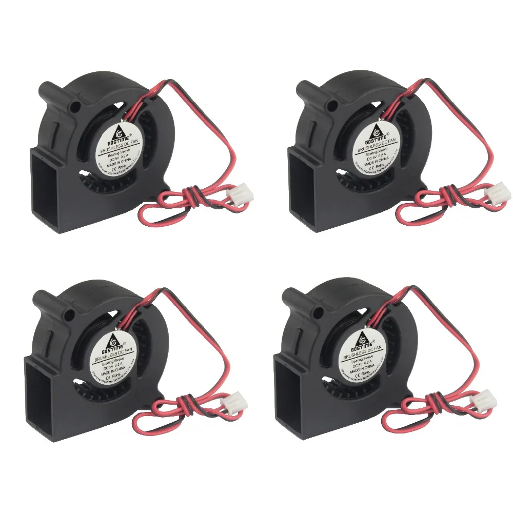 

5 Pieces Gdstime 5cm DC 5V Blower Fan 50mm 50x50x20mm 5020s Turbine blower cooling fan Machine Equitment Exhaust 2Pin Cooler 5V