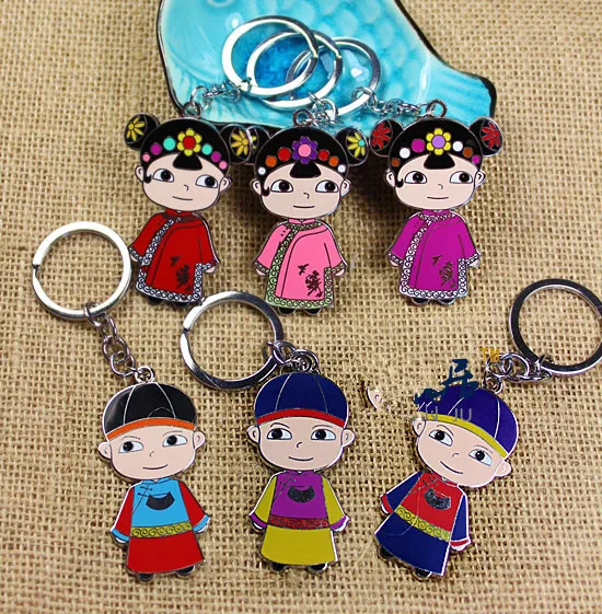 wholesale 10PCS Chinese style cute keychain Chinese style Qing Dynasty