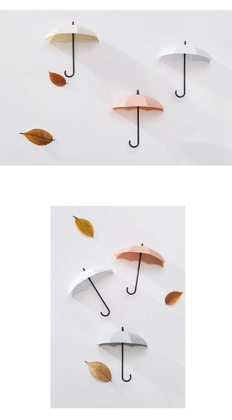 3 шт./лот в форме зонта, скандинавские креативные вешалки для ключей, домашний декоративный держатель, настенный крючок, кухонный Органайзер, аксессуары для ванной комнаты