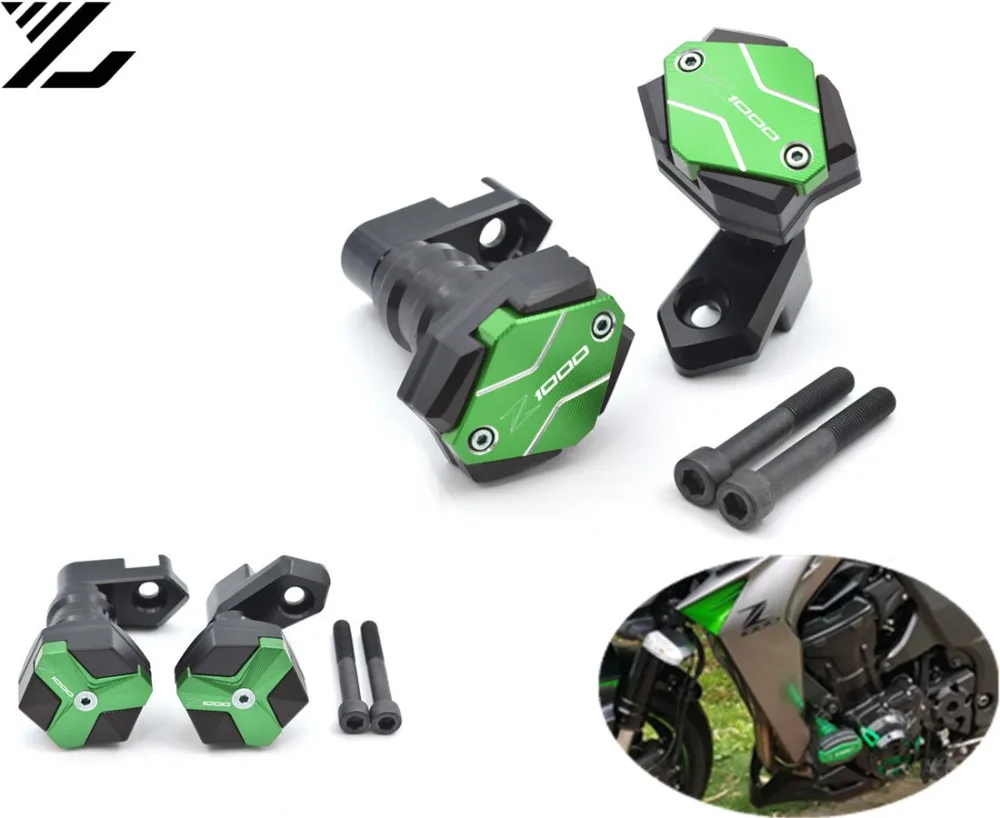 

Z1000 Logo CNC Frame Sliders Crash Pad Falling Protector Guard For kawasaki Z1000 Z1000SX 10-16 engine protection Sliders cover