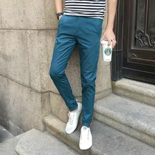 Новые летние тонкие модные Молодежные тонкие брюки повседневные мужские прямые брюки юные панталоны для мужчин