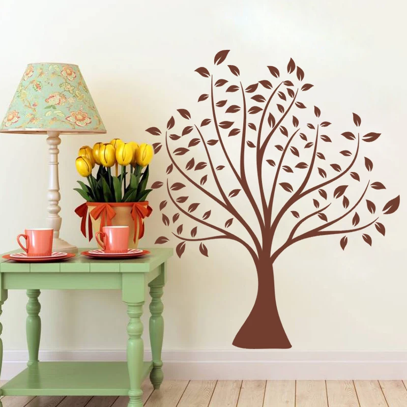 Buy 70*80cm simple classical brown tree wall stickers home decor living room