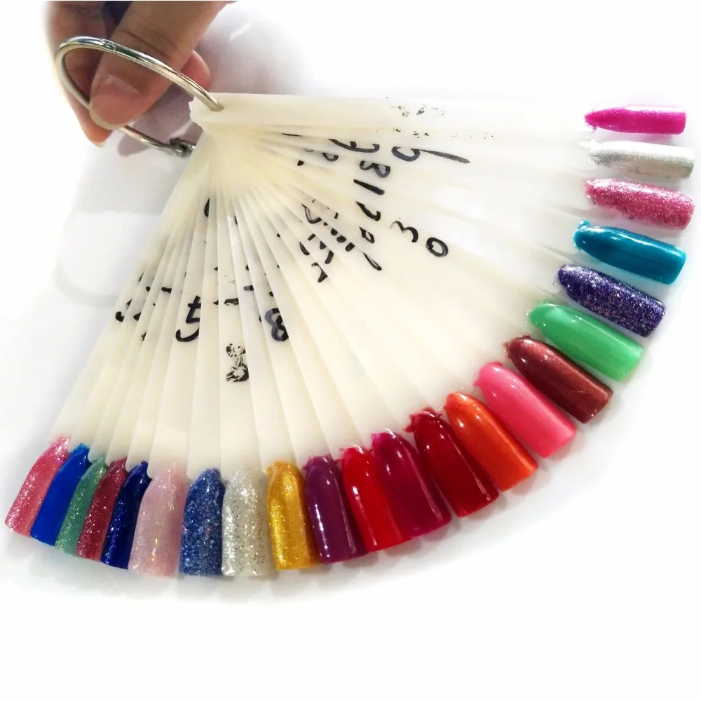 50 Pcs/lot Flase Tips Display for Nail Polish Plastic Fan Board Sticks