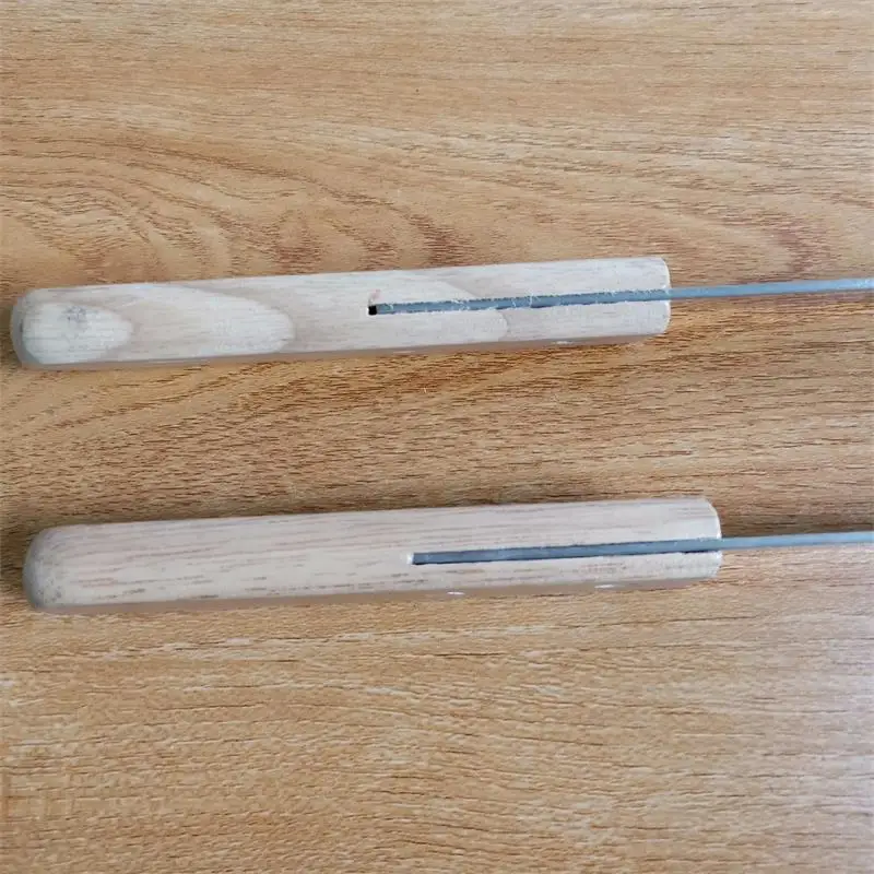 23.5" 60cm Stainless Steel BBQ Skewers Long Handle Barbecue Skewer Kabob Flat Rubber Wood Large Wide Grill Fork Stick 2-6pcs barbecue skewers bbq grilling accessories