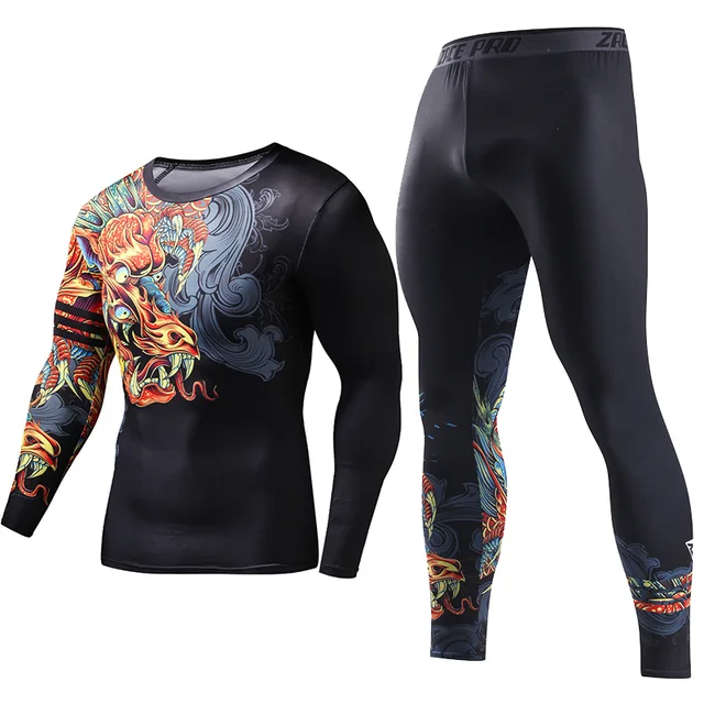 2018 New Compression Men’s Sport Suits Quick Dry Running sets Clothes Sports Joggers Training Gym Fitness Tracksuits Running Set