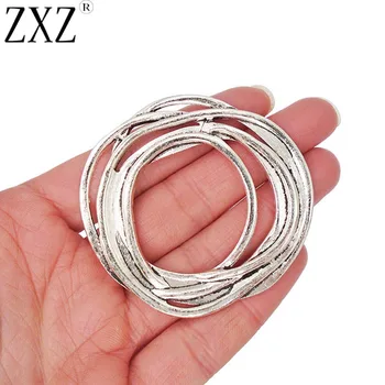 

ZXZ 5pcs Large Open Hollow Irregular Ring Charms Pendants for Jewelry Making Findings