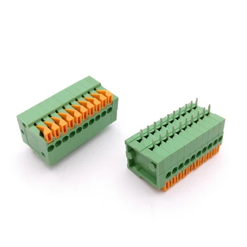 

50PCS 2.54mm Pitch Spring Terminal Blocks Connector 2/3/4/5/10-20P KF141R Straight Pin Green Environmental Protection 150V/2A
