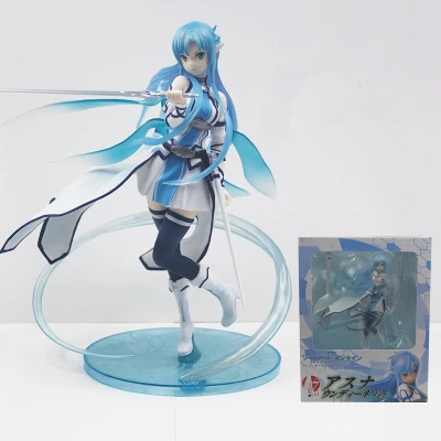 Anime Sword Art Online Asuna Yuuki Water Spirit Kirito Asuna Figure PVC Action  Collection Model kids Toys With Box 23cm