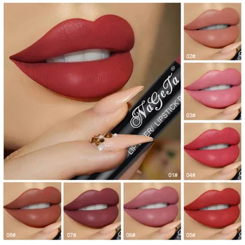 

12 Colors Double Side Lipstick Pen Semi Matte Moisturizing Lip Liner Make Up Matte Liner Pen Long Lasting Makeup Lip Stick TSLM1