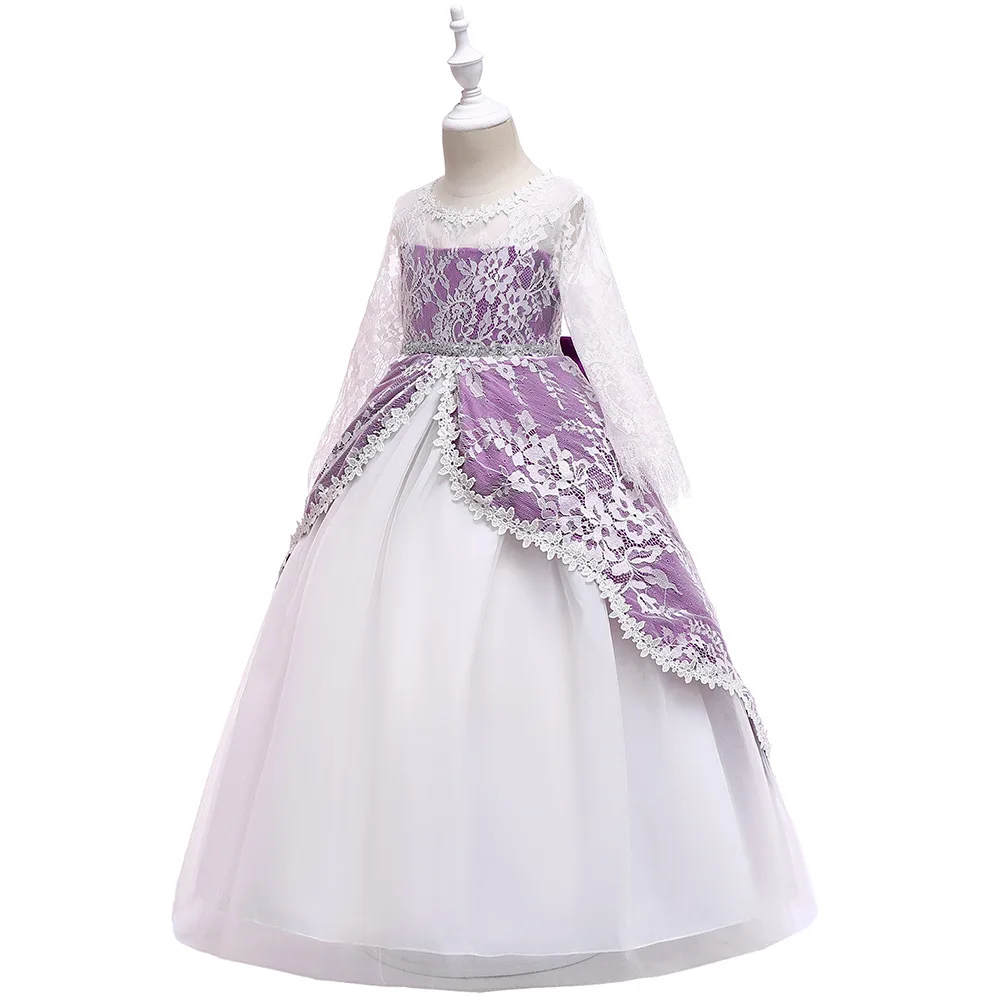 Robe Mariage Enfant принцессы Кружевные Платья с цветочным узором для девочек 2019 тюль девушки свадебные платья Дешевые платье для первого причастия