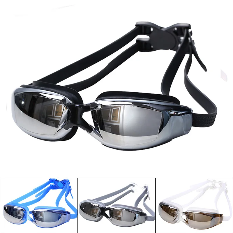 Men Women Anti Fog UV Protection Swimming Goggles Professional Electroplate Waterproof Swim Glasses Outdoor