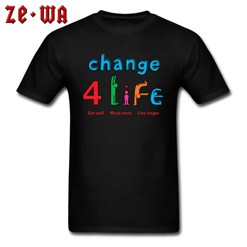 Change 4Life Logo T-shirts Short Sleeve Geek Newest Mens VALENTINE DAY Tops & Tees Geek Tee Shirts Round Neck Pure Cotton Change 4Life Logo  black