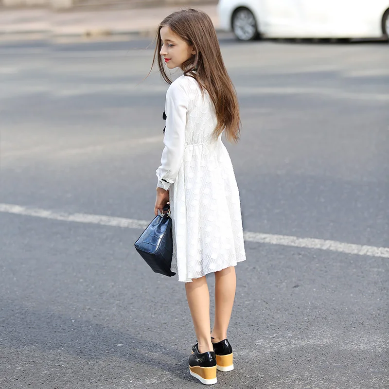Teenaeg Dress for Girls Summer Spring Clothes White Girl Dresses Princess Kids Lace Party Dress Children for Girls 6-16 Years
