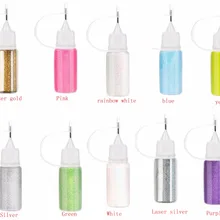Роскошный 10 бутылок/набор(0,2 мм) набор разных цветов для ногтей блестящее напыление для УФ-гель, акриловый наконечник для украшения 10 мл