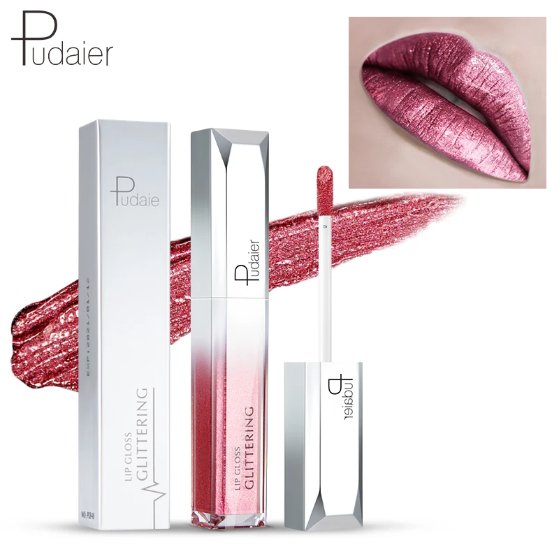 

Holographic Lipgloss Polarized Metallic Lip Gloss Tint Lip Stain Long-lasting Lipgloss Glitter Liquid Lipstick 2018 Makeup