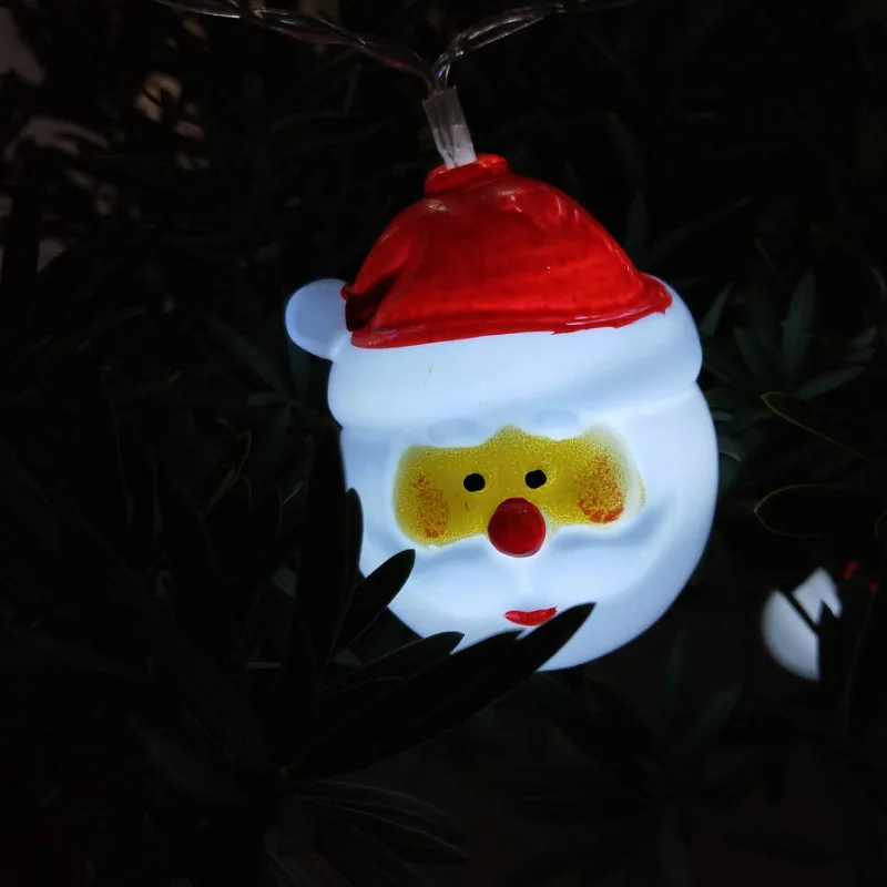 JSEX светодиодный гирлянда в виде снеговика Санта-Клауса, белая/теплая белая Гирлянда на батарейках, Рождественская Праздничная гирлянда, украшение