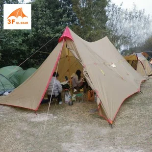 Cheap 3F UL Gear A Tower 8-12persons 7*4m professional sun shelter awning canopy tarp outdoor camping relief tent with poles &skirt