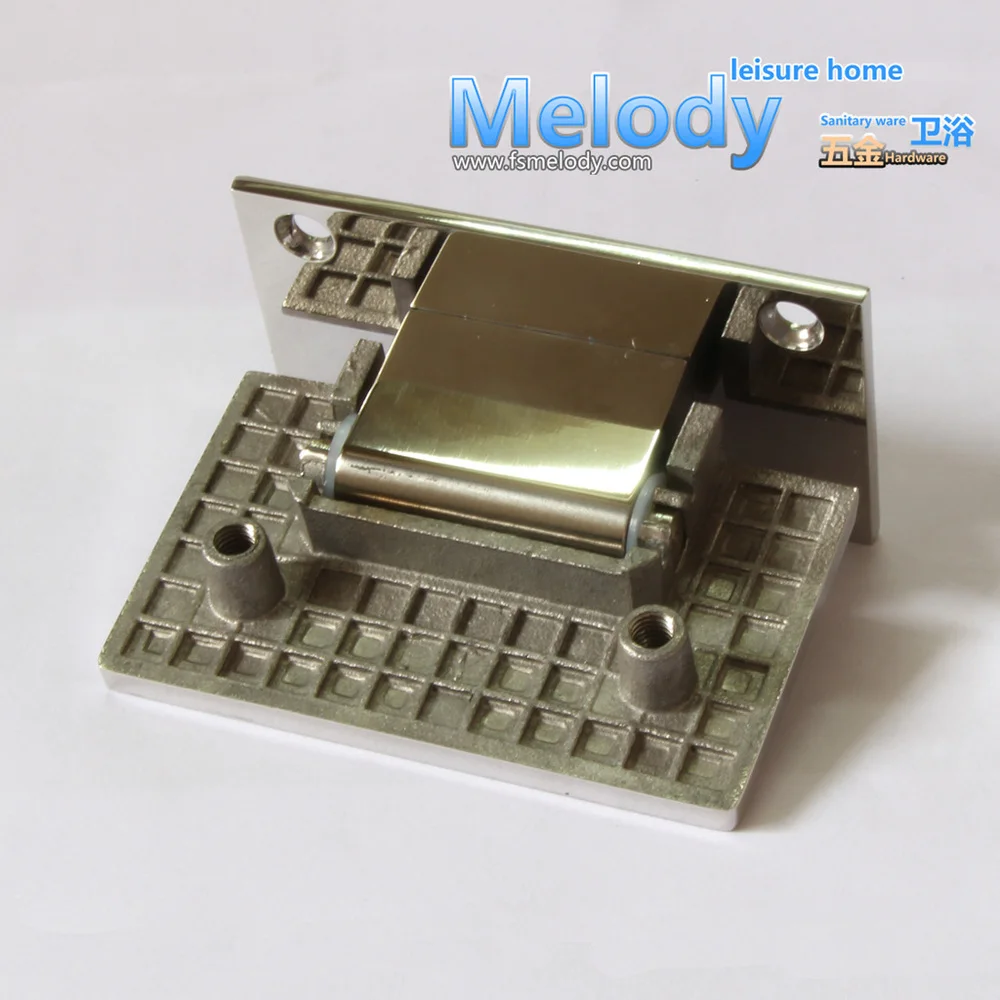 H90 Frameless Shower Door screen 10 years Warranty Wall to Glass Offset Square Geneva Cutout Glass Hinge-Polished Chrome