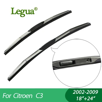 

1 set Wiper blades for Citroen C3 (2002-2009), 18"+24",car wiper,Hybrid Type Rubber, Windscreen Windshield Wipers, Car accessory