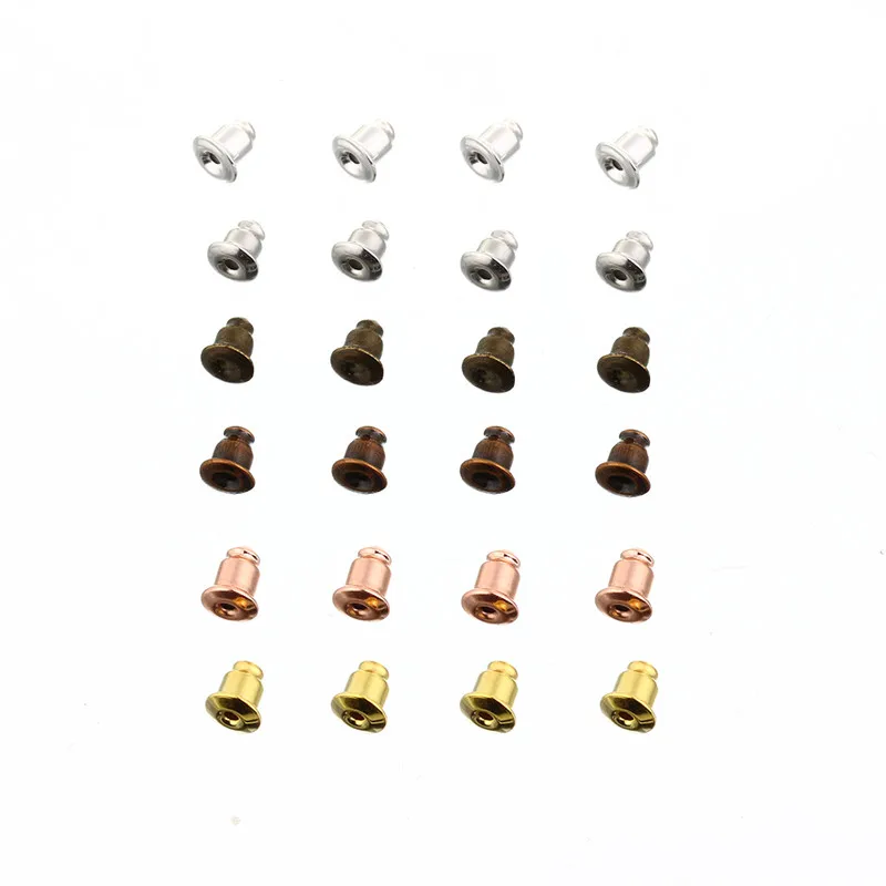 5*6mm 200pcs Earring Studs Backs Stopper Scrolls Ear Findings DIY Blocked caps Earring Backs Stoppers Ear Accessories Supplies