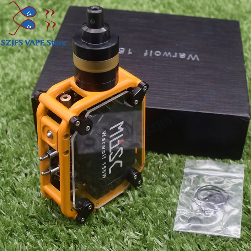 Горячая warwolf комплект с yftk KAYFUN LITE rta 150 Вт электронная сигарета Лазерная vape коробка