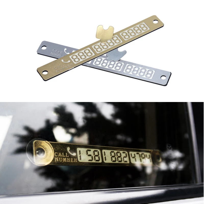 

15*2cm Car Luminou Temporary Parking Card With Suckers And Phone Number Card Plate Notification Night Light Car Styling Stickers